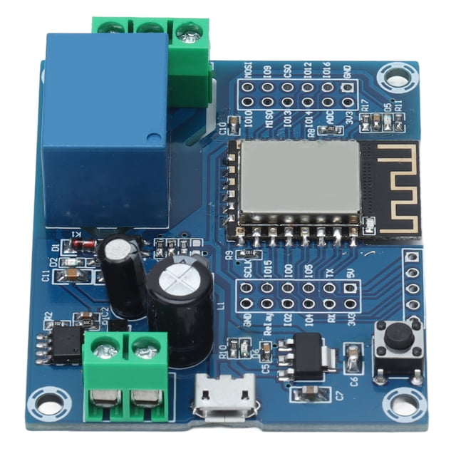 Carte de Contrôle de Relais, Bouton de Réinitialisation ESP-12F Connexion Facile 1 Module Relais de Canal pour l'Électronique de Bricolage