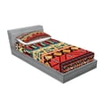 thumbnail image 2 of Ambesonne Ethnic Fitted Sheet & Pillow Sham Set, Flowers Arrows, Twinxl, Multicolor, 2 of 2