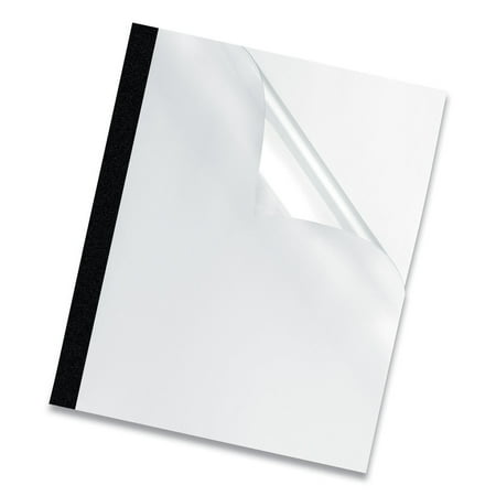 Fellowes Thermal Binding System Covers 240-Sheet Cap 11 x 8 1/2 Clear/Black 10/Pack 5257001