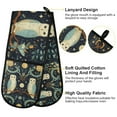 thumbnail image 2 of Yayeee Double Oven Mitt Kitchen Heat Resistant Baking 35" x7" Quilted Glove, Mystical Owls Pattern, 2 of 6