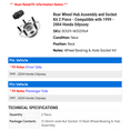 thumbnail image 2 of Rear Wheel Hub Assembly and Socket Kit 2 Piece - Compatible with 1999 - 2004 Honda Odyssey 2000 2001 2002 2003, 2 of 2
