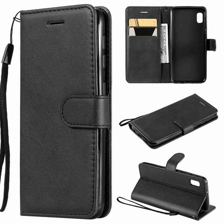Dteck Galaxy A10E Wallet Case, Premium PU Leather Wallet Flip Protective Phone Case Cover w/Card Slots & Kickstand for Samsung Galaxy A10E A10 E 2019 (Black)
