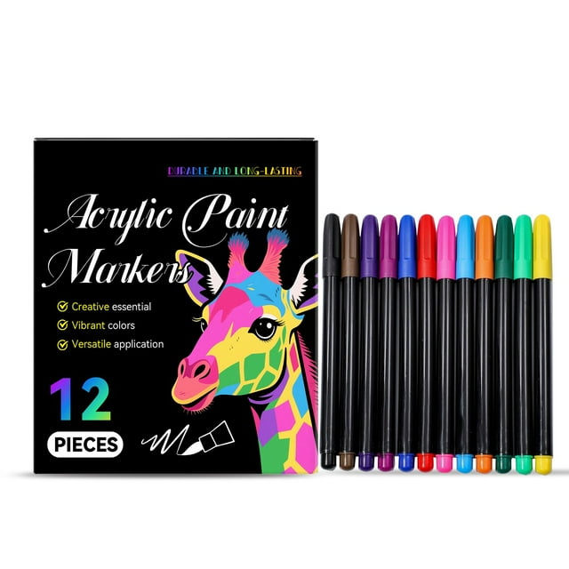 Twelve Color Marker Pens Set 10Ml Each Art Drawing Supplies For Kids Students Artists Office School Home Use Multicolor Writing Instruments For Sketching Coloring Projects And Craft Activi