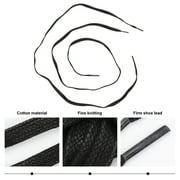 Flat Waxed Cotton Shoelaces Dress Shoes Sneakers Shoelace Casual Shoelaces Shoe Tie Black 100cm