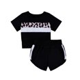 thumbnail image 1 of Ropa De Bebé (Niño O Niña) Traje De Niño Pequeño Verano Patchwork Estampado De Leopardo Top De Manga Corta Pantalones Cortos Conjunto De Dos Piezas Negro Odeerbi LM103-10312, 1 of 9