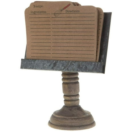 Mud Pie Stand Recipe Card Holder, 8" x 6 1/2", Gray, brown