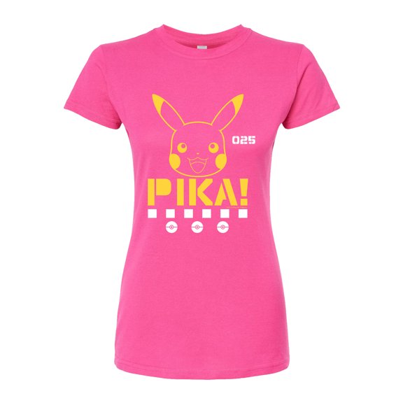 Pokémon - Pika Face - Juniors Fitted Graphic T-Shirt