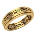 thumbnail image 1 of Wedding Bands for Men 7 MM Princess Cut Peridot 14K Gold 0.60 CTW, 1 of 5