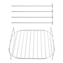 Barbecue Skewer Kabob Rack For Shish Kebab Skewers-Stainless Steel Compatible with Wood Round Steel Flat or Bamboo Skewers Universal Holder for Grill BBQ Grilling Accessories