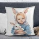 thumbnail image 3 of Uuiauoio Easter Bunny Rabbit Pillow Case Colorful Bunny Throw Pillow Cover Spring Holiday Decorative Throw Pillow Easter Pillowcase Square Cushion Cover for Couch, 3 of 6