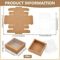 thumbnail image 2 of 20Pcs 3.3×3.3×1.3Inches Brown Square Paper Boxes with Clear PVC Window Paper Favor Treat Boxes for DIY Wedding Favor Festival Gift Chocolates Cookies Small Crafts, 2 of 6
