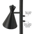 thumbnail image 5 of Possini Euro Design Ballard Modern 72" Tall Standing Floor Lamp Skinny Tree Torchiere with Side Lights Dimmable Black Metal, 5 of 9