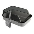 thumbnail image 2 of Open Top Cat Litter Box Sand Box Travel Easy to Clean Durable with High Side Pet Gray, 2 of 9