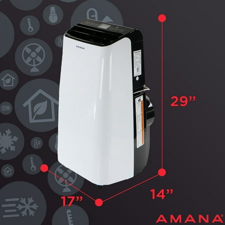 Amana - 450 Sq. Ft. Portable Air Conditioner - White/Black