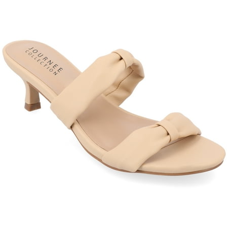 

Journee Collection Womens Dyllan Kitten Heel Slip On Open Toe Pumps
