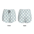 thumbnail image 3 of Gukieu Daisy Plaid Blue Print Women's Sports Shorts with Drawstring Elastic Waistband for Running, Yoga, Fitness-X-Large, 3 of 7