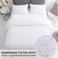 thumbnail image 3 of LUCKYBULL White Tufted Comforter Set 3 Pieces King Size Bedding Set ( 1 Jacquard Lightweight Comforter with 2 Pillowcases), Chenille Dots Soft All Season Down Alternative Comforter Set for Bedding, 3 of 7