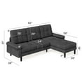 thumbnail image 3 of Noelse 82" Sectional Couch, L-Shaped Sectional Sofa with 3 Comfortable Pillows for Living Room, Office, Black, 3 of 8