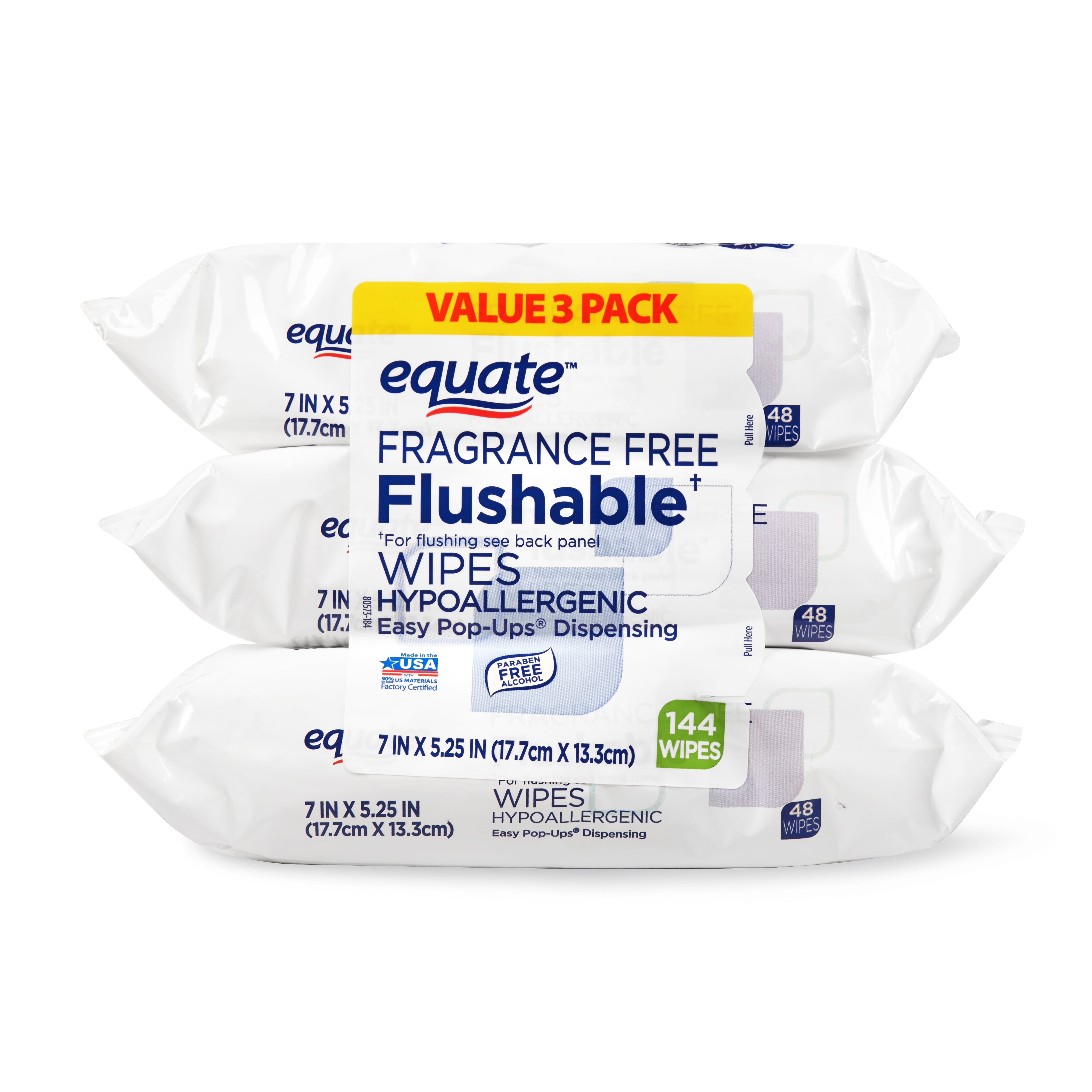 Equate Fragrance Free Flushable Wipes 144ct Com Equate Fragrance Free Flushable Wipes 144ct