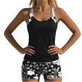 thumbnail image 4 of Qingpeng Womens Two Piece Blouson Tankini Swimsuits Sporty Pockets Swim Shorts Tummy Control Bathing Suit, 4 of 8