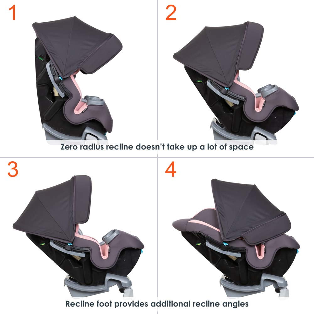 Baby Trend Cover Me 4 in 1 Convertible Car Seat w/Canopy, Desert Pink