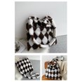 thumbnail image 2 of Sywqhk Bolso De Compras Con Estampado De Cuadros Retro Para Mujer, Bolsos De Hombro De Felpa Informales (Café) Sywqhk Para estrenar, 2 of 9