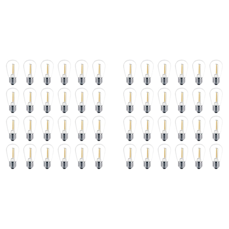 48 Pack 3V LED S14 Replacement Light Bulbs, Shatterproof Outdoor Solar