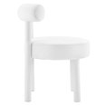 thumbnail image 3 of Side Dining Chair, White, Velvet, Kitchen Cafe Bistro Hospitality Restaurant, Modern Boutique HB34837, 3 of 9