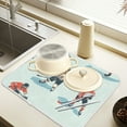 thumbnail image 2 of Yayeee Dish Drying Mat for Kitchen Counter 16" x 18" Microfiber Super Absorbent Coffee Decorative Pad, Ice Play, 2 of 9