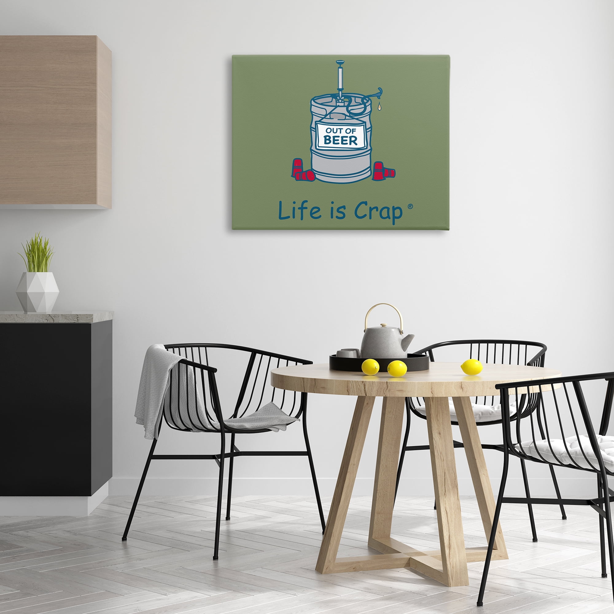 Stupell Industries Funny Empty Beer Keg Novelty & Humor Painting Wrapped Canvas Art Print Wall Art, 40 x 30