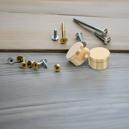 Luxshiny 4-Pack Brass Glass Mirror Clips Clamp Holders for Frameless Wall Mounted Mirror Installation