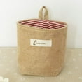 thumbnail image 2 of Mini Hanging Storage Bag Cotton Linen Small Storage Basket Collapsible Convenient Decor Bin Bag for Room Wall Door Closet, 2 of 5