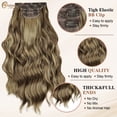 thumbnail image 2 of CREAMILY Clip in Hair Extensions 4PCS Thick Hairpieces Golden Brown Long Wavy Curly Synthetic Hair Extensions for Women 23in, 2 of 7
