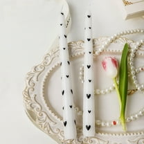 chaungfeng 2Pcs Heart Taper Candles, Valentine Heart Decorative Candles Long Unscented Candle Sticks for Birthday Wedding Anniversary Party Home Table Decor