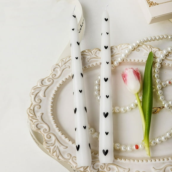French Long Rod Printing Candle Romantic Wedding Valentine's Day Long Rod Party Birthday Candle