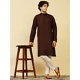 thumbnail image 6 of SKAVIJ Kurta Pajama Set for Men Cotton 2 Piece Top Bottom Traditional Indian Dress Brown XXL, 6 of 7