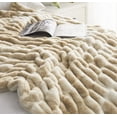 thumbnail image 3 of Nanshing Allea Plush Throw Blanket, Taupe, 50" x 60", 3 of 7
