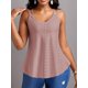 thumbnail image 4 of Top Cami Liso Con Ojales, Top Sin Mangas De Verano Con Cuello Redondo Sexy, Ropa De Mujer, 4 of 4