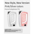 thumbnail image 3 of Key Fob Cover Compatible with Toyota Fortuner Tundra Camry RAV4 Highlander Corolla 2018-2024 3 Button Keychain Case Holder Protector,bullet keychian-Pink, 3 of 9