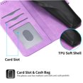thumbnail image 2 of Wallet Case for iPhone 17 Pro Max Flip Phone Case with Card Slots, Cash Pocket, Kickstand, Magnetic Closure & Wrist Strap, TPU Soft Shell Cover Purple, 2 of 6