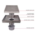 thumbnail image 5 of Stainless Steel 6 in. Square Shower Drain, Geometric Square Grate, 304 Stainless Steel, Debris Basket Included, 5 of 11