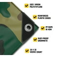 thumbnail image 2 of Core Tarps Extreme Heavy Duty 20 Mil Tarp Cover, Waterproof, UV Resistant, Rip and Tear Proof, Poly Tarpaulin with Reinforced Edges for Roof, Camping, Patio, Pool , Boat (Camouflage/Green 12′ X 16′), 2 of 7
