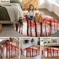 thumbnail image 5 of Round Area Rugs Collection 6 Ft, Red Forest Non-Slip Residential Carpet, Mysterious Tree Autumn Botanical Farmhouse Indoor Crawling Mats Runner Rugs for Living Room/Dining Room/Bedroom, 5 of 8