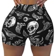 thumbnail image 2 of Fotbe Skull bird bat spider Shorts Sin Costuras – Shorts Deportivos de Cintura Alta para Mujer, Elásticos para Gimnasio, Yoga, Running o Ciclismo-Large, 2 of 8