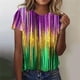 thumbnail image 1 of Xuyuer Happy Mardi Gras Shirt Womens Mardi Gras Day Heart Tshirt Tuesday Carnival Tee New Orleans Party Short Sleeve Casual Short Sleeve Tops Holiday Bleached Short Sleeve Tops, 1 of 5