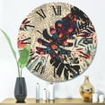 thumbnail image 2 of Designart 'Abstract Tropical Floral Patchwork I' Tropical Wood Wall Clock, 2 of 5