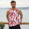 thumbnail image 6 of KLL Makeup Print Men's Muscle Gym Workout Stringer Tank Tops Bodybuilding Fitness T-Shirts Tank Tops Men-Medium, 6 of 7