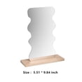 thumbnail image 2 of witspace Irregular Aesthetic Vanity Mirror Frameless, Table Frameless Mirror, Decorative Desk Tabletop Acrylic Mirrors with Wooden Stand for Bedroom,Living Room and Minimal Spaces Room Decor, 2 of 9