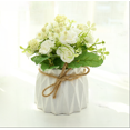 thumbnail image 3 of Artificial Potted Flowers, Small Ceramic Vase Fake Flower Plants Desktop Decoration Indoor for Home and Office, Faux Flowers Hydrangea Decora for Table,Bookshelf,Bedroom,Living Room., 3 of 4