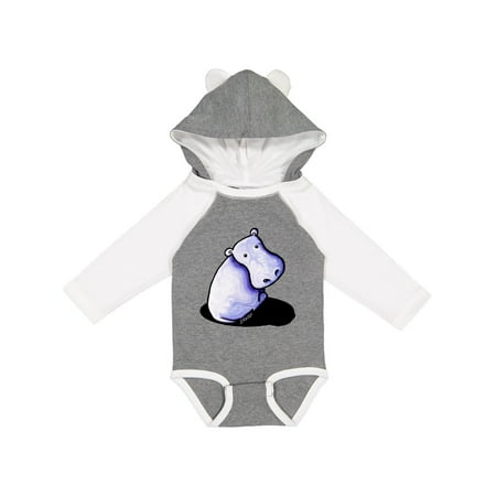 

Inktastic Groovy Purple Hippo Gift Baby Boy or Baby Girl Long Sleeve Bodysuit